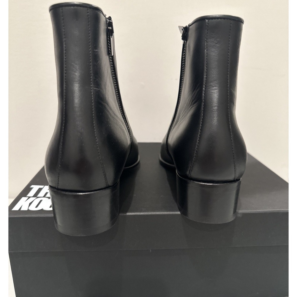 The Kooples Sze 42 US 8 Vestiaire Carry Over Smooth Leather Boots Side Zip Black - Picture 7 of 15
